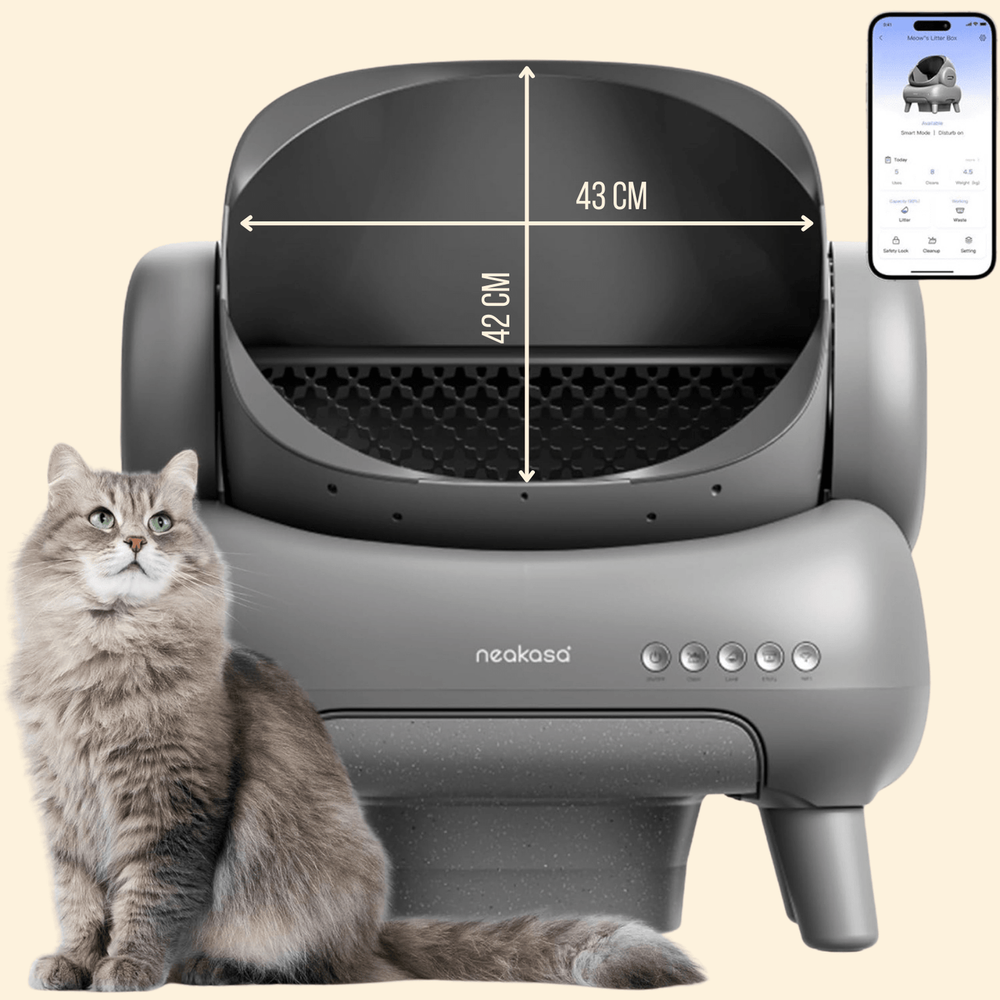 Litière Autonettoyante Connectée - Spécial Grands Chats